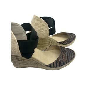 Adrienne Vittadini Birna Wedge Sandals Leopard Espadrille Women Size 7.5